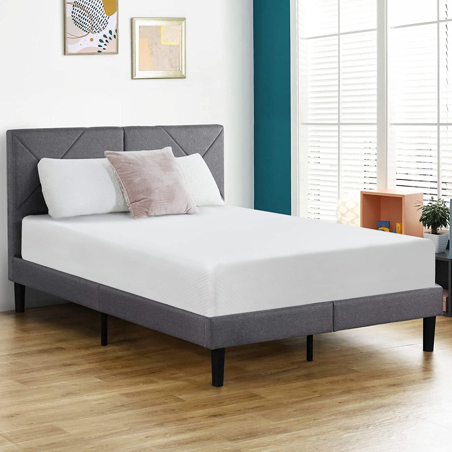 FDW | 5 Inch Twin Mattress | Medium Firm | Gel Memory Foam Mattress | White | Bed in a Box, CertiPUR-US Certified | Pressure Relief, Cooling Ventilated Foam | Washable Removable Cover