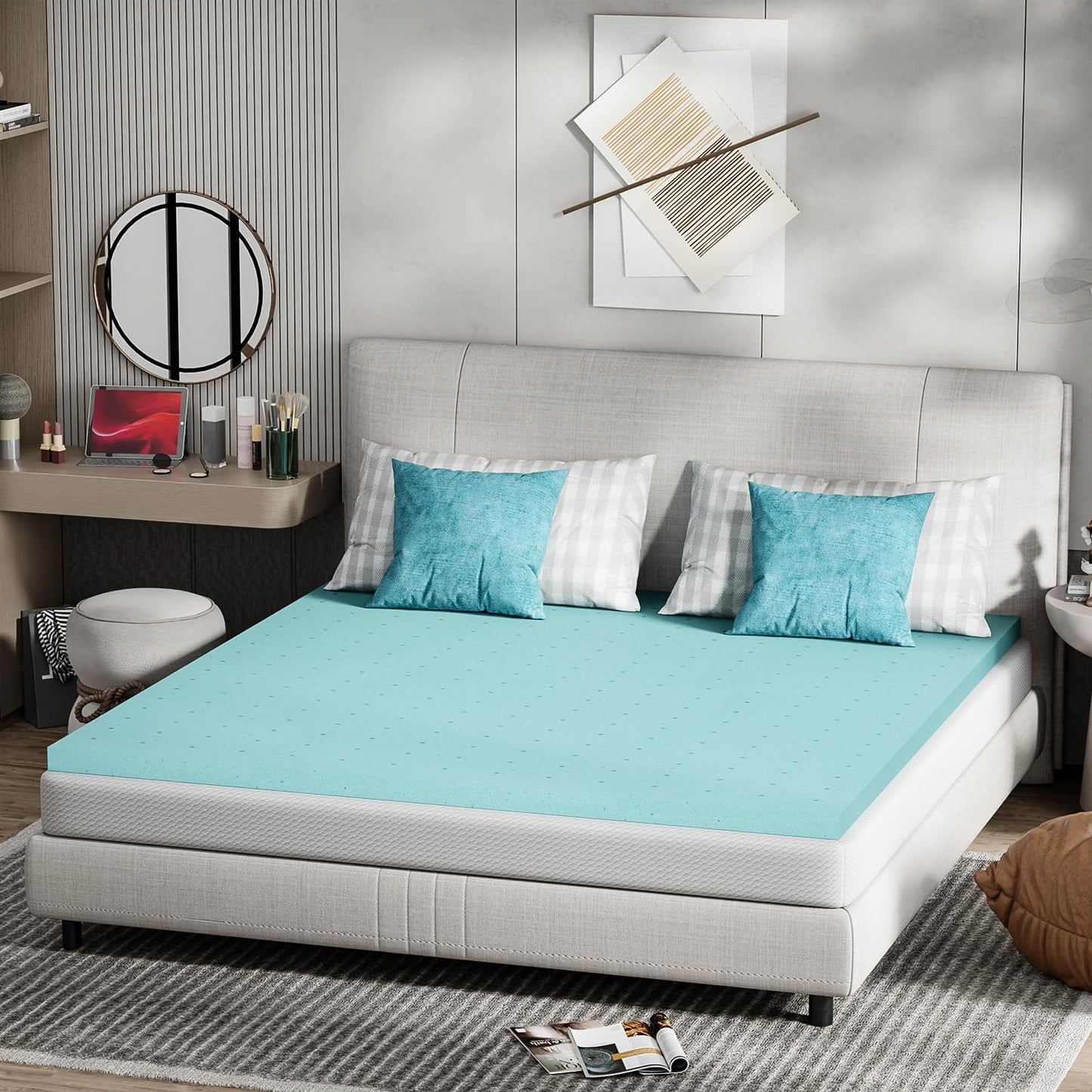 FDW | 5 Inch Twin Mattress | Medium Firm | Gel Memory Foam Mattress | White | Bed in a Box, CertiPUR-US Certified | Pressure Relief, Cooling Ventilated Foam | Washable Removable Cover