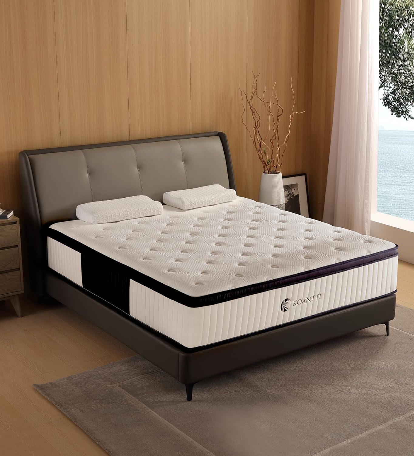 Queen Mattress,12 Inch Queen Size Mattresses Memory Foam Hybrid White Mattress in a Box,with Provide Support and Improve Sleep Mattresses,Medium Firm,CertiPUR-US.