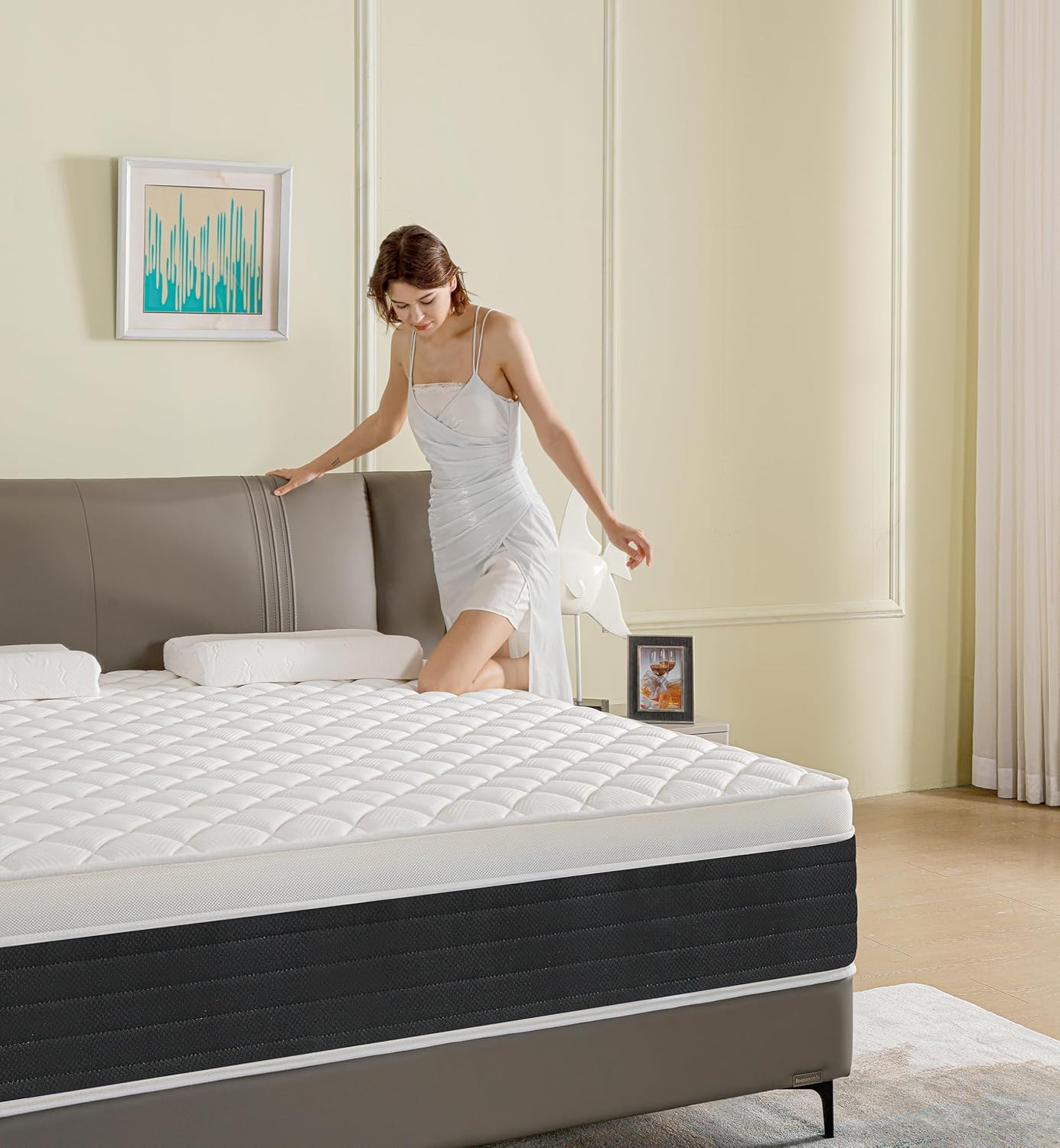 Queen Mattress,14 Inch Memory Foam and Innerspring Hybrid Queen Size Mattress in a Box, Pressure Relief,Medium Plush,Motion Isolation.