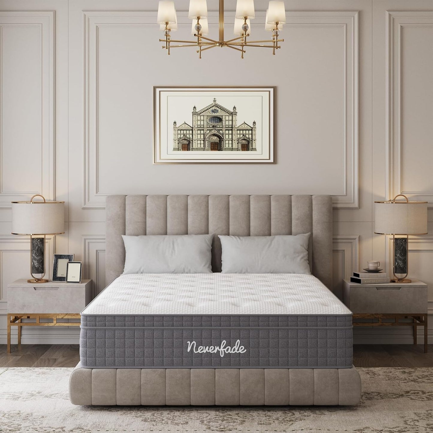 Neverfade 12 Inch Queen Mattress, Medium Firm Gel Memory Foam Hybrid Mattress, for Back Pain Relief, Pressure Relief for Side Sleepers