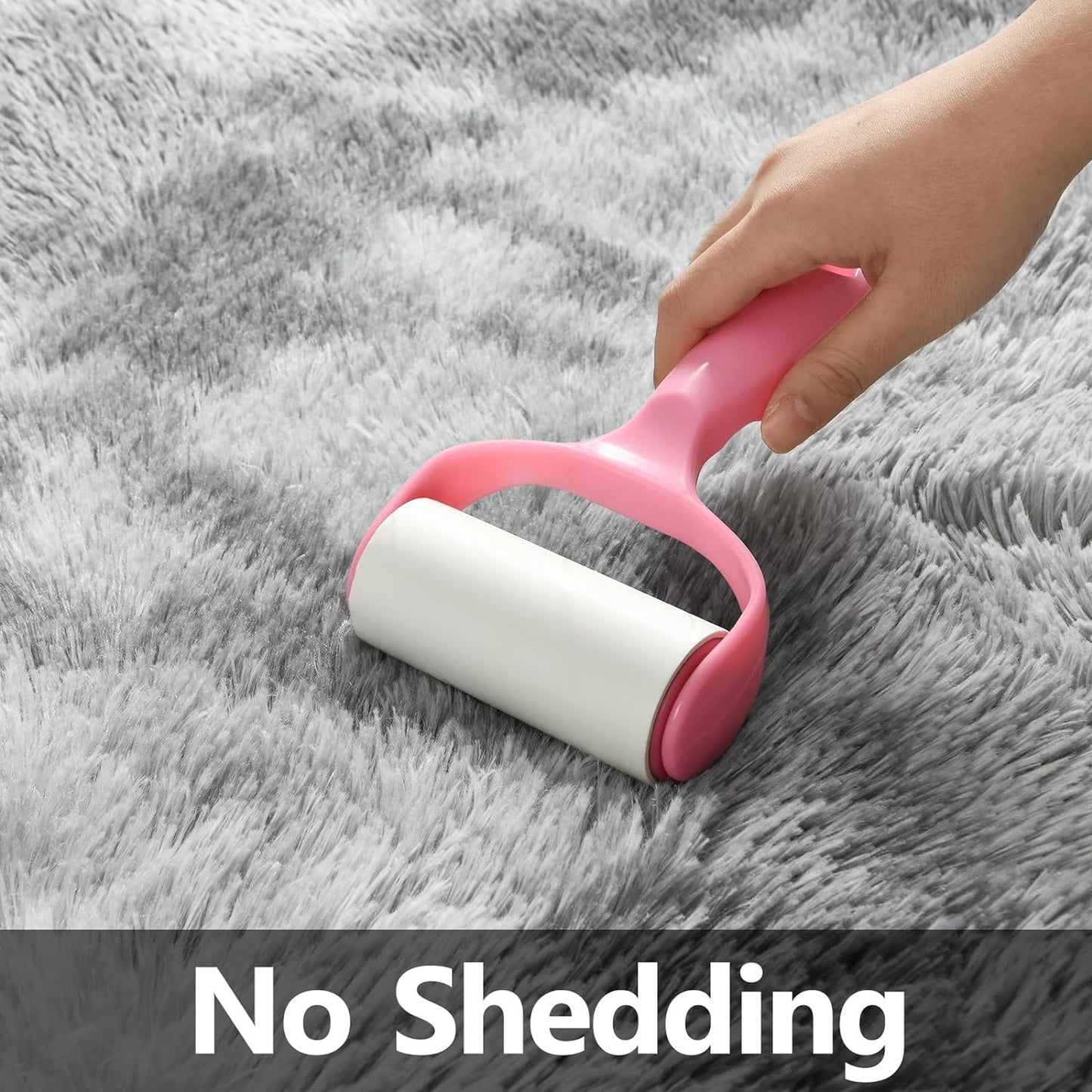 Large Shag Area Rugs 5 x 8, Tie-Dyed Plush Fuzzy Rugs for Living Room, Ultra Soft Fluffy Furry Rug for Bedroom, Indoor Carpet Nursery Rugs for Kids Room Home Decor, Light Grey