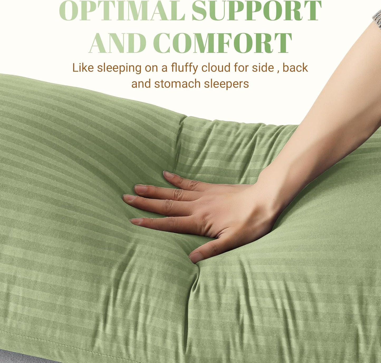 Cosybay Full Body Pillow Insert with Sage Green Pillowcase - Fluffy Long Bed Pillow for Adults - Firm Large Body Pillow with Washable Cover for Side and Back Sleepers - 20x54 Inch(Sage Green)