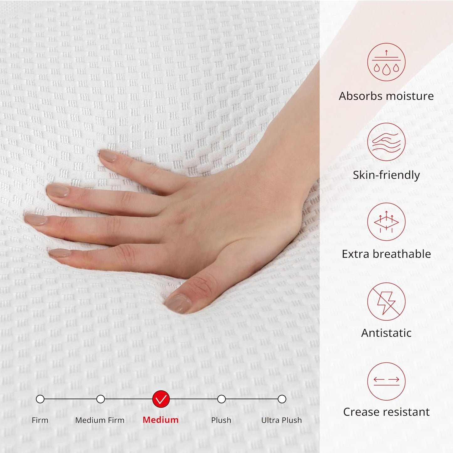 MLILY King Size 12 Inch Manchester United Memory Foam Mattress, Medium Feel, Cool Sleep & Pressure Relief, Fiberglass Free, Made in The USA of Certified Safe US Foam and Global Materials, White