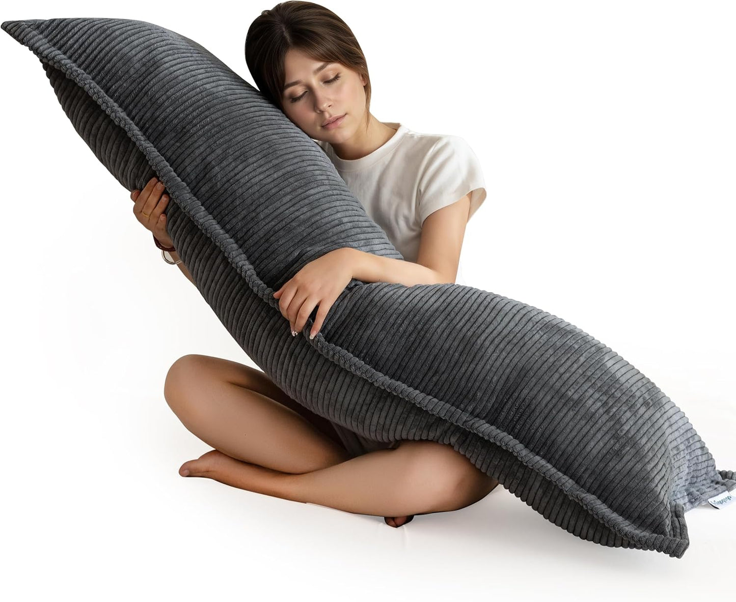 HIGOGOGO Body Pillow for Adults, Thickened Memory Foam Long Bed Pillow, Breathable Full Body Pillow with Removable Pillow Cover (20x54 Inch)