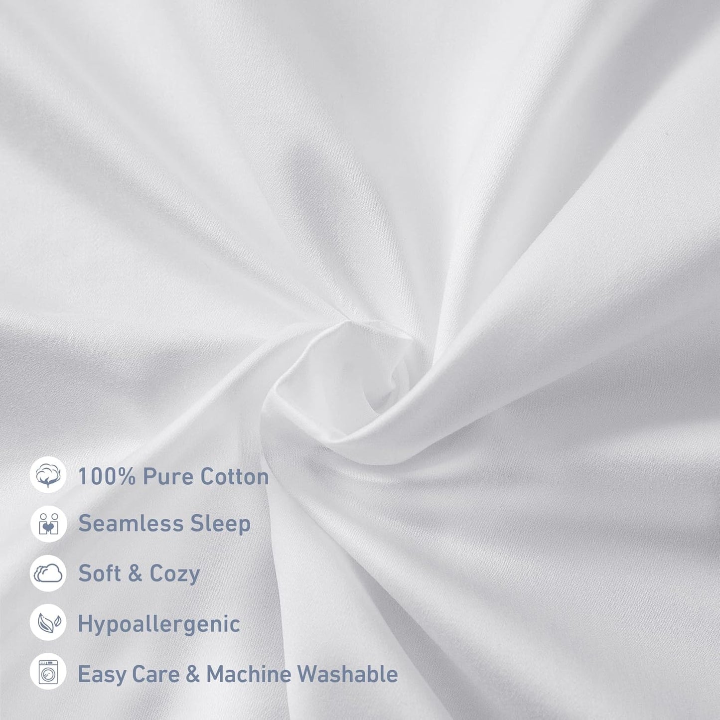 Leeden 100% Cotton Body Pillow Cover, 800 Thread Count 21x54 Soft Breathable Long Body Pillow Pillowcase, White