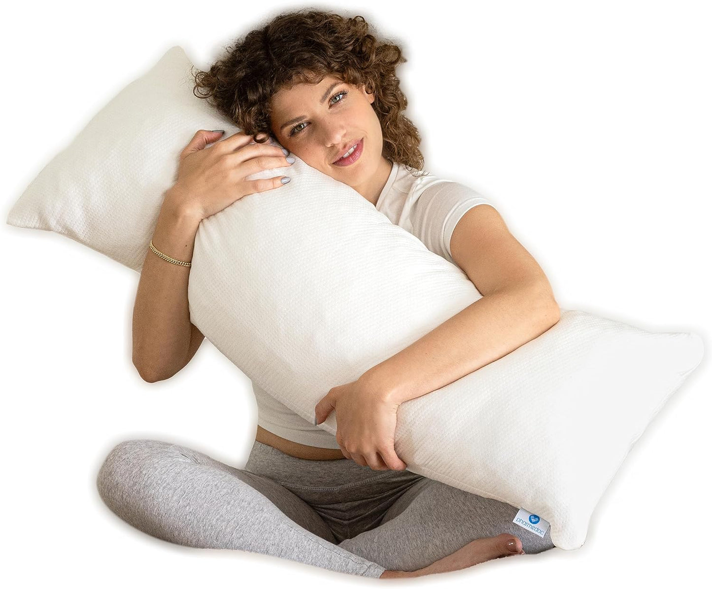 Pharmedoc Body Pillow, Pregnancy Pillows, Side Sleeper Pillow, Long, Memory Foam Pillow, Mocha