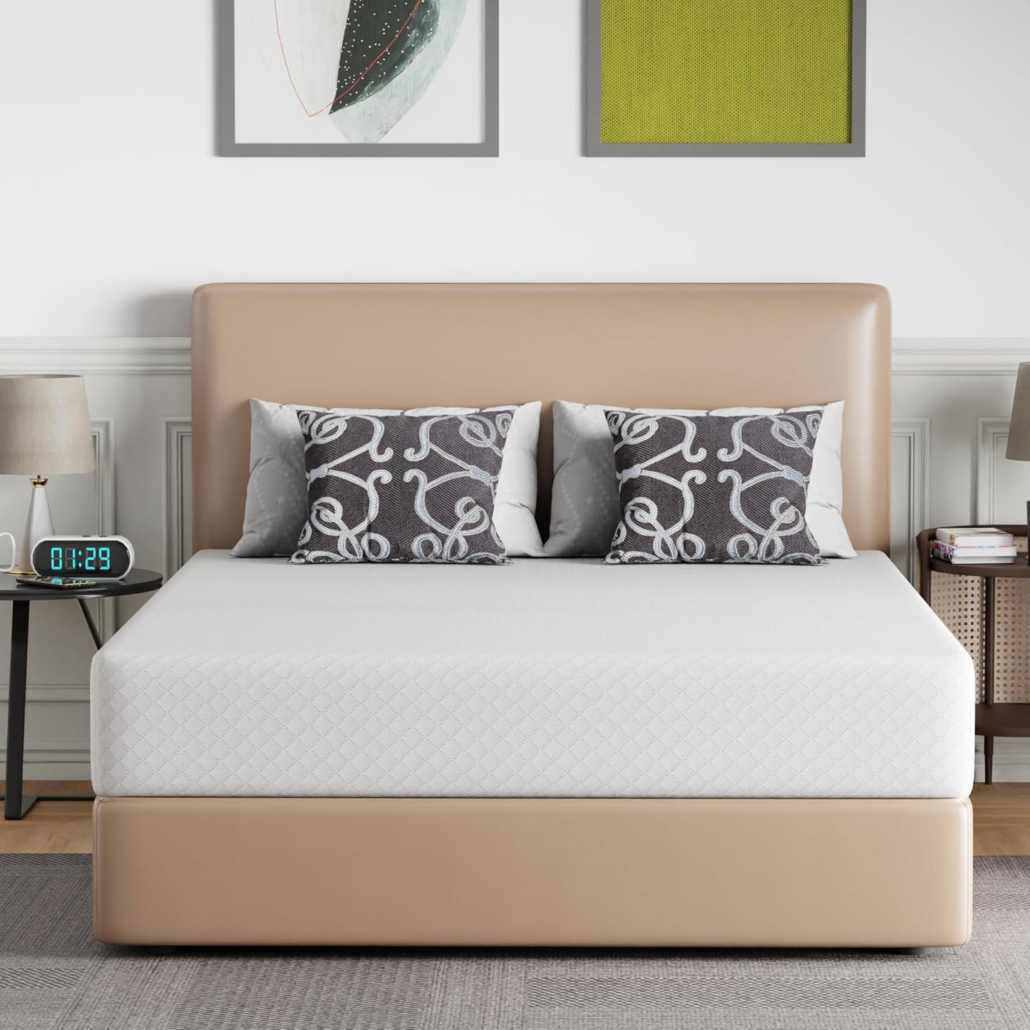 FDW | 5 Inch Twin Mattress | Medium Firm | Gel Memory Foam Mattress | White | Bed in a Box, CertiPUR-US Certified | Pressure Relief, Cooling Ventilated Foam | Washable Removable Cover