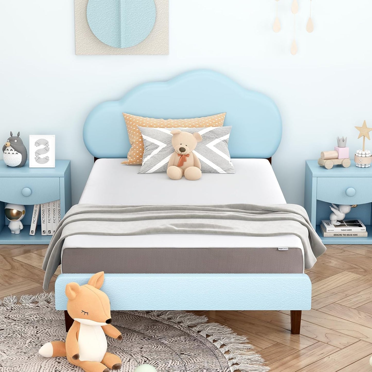Amazon Basics Memory Foam Mattress, Soft Plush Feel, 12 Inch, Queen, White/Grey