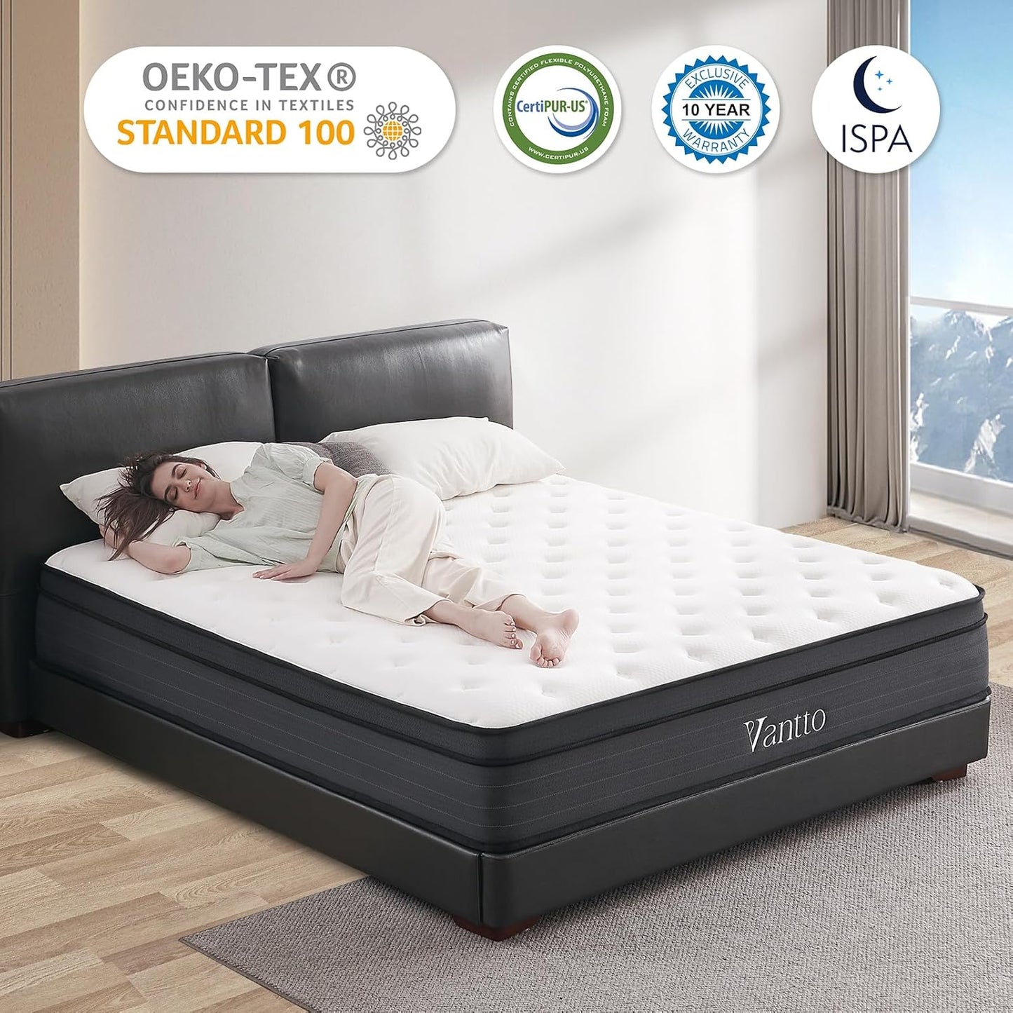 Full Size Mattress, 12 Inch Memory Foam Hybrid Mattress in a Box with Pocket Springs for Motion Isolation Pressure Relief, 100 Nights Trial, CertiPUR-US