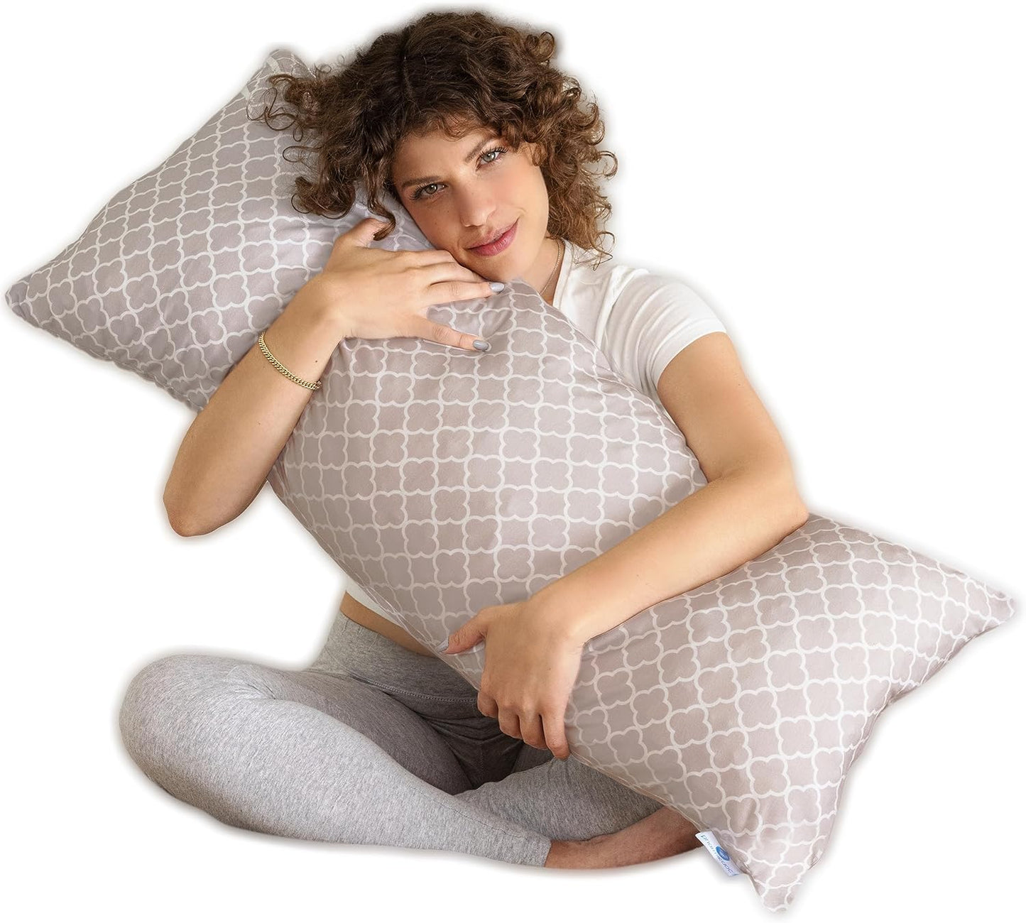 Pharmedoc Body Pillow, Pregnancy Pillows, Side Sleeper Pillow, Long, Memory Foam Pillow, Mocha
