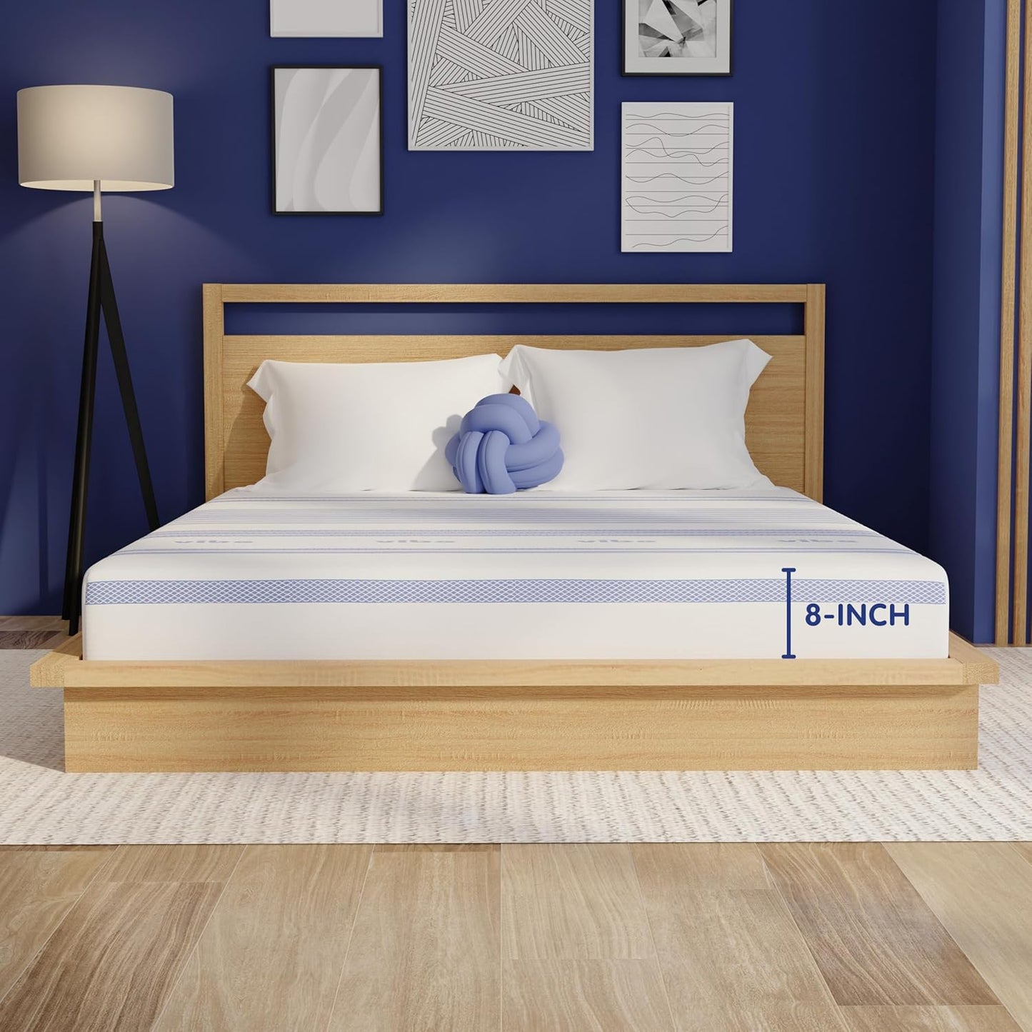Vibe Gel Memory Foam Mattress, 12-Inch CertiPUR-US Certified Bed-in-a-Box, King, White