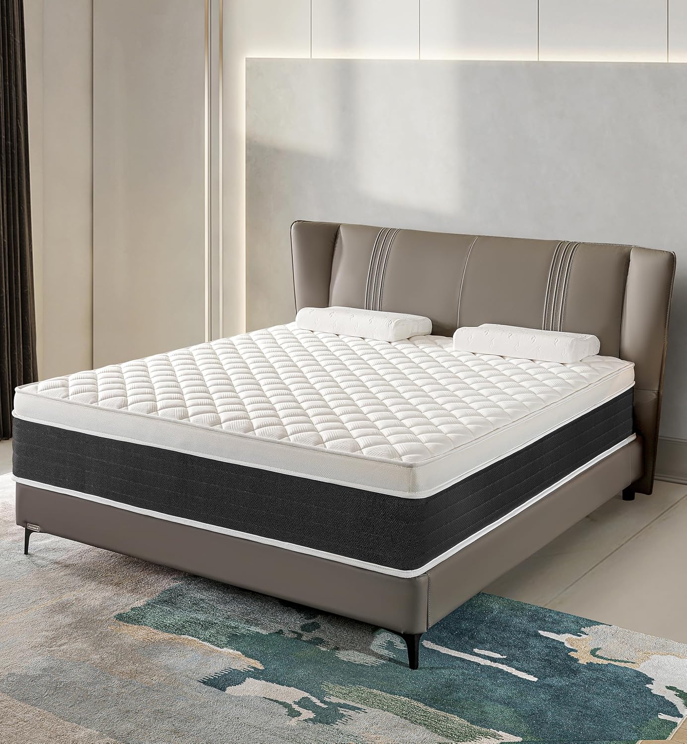 Queen Mattress,14 Inch Memory Foam and Innerspring Hybrid Queen Size Mattress in a Box, Pressure Relief,Medium Plush,Motion Isolation.