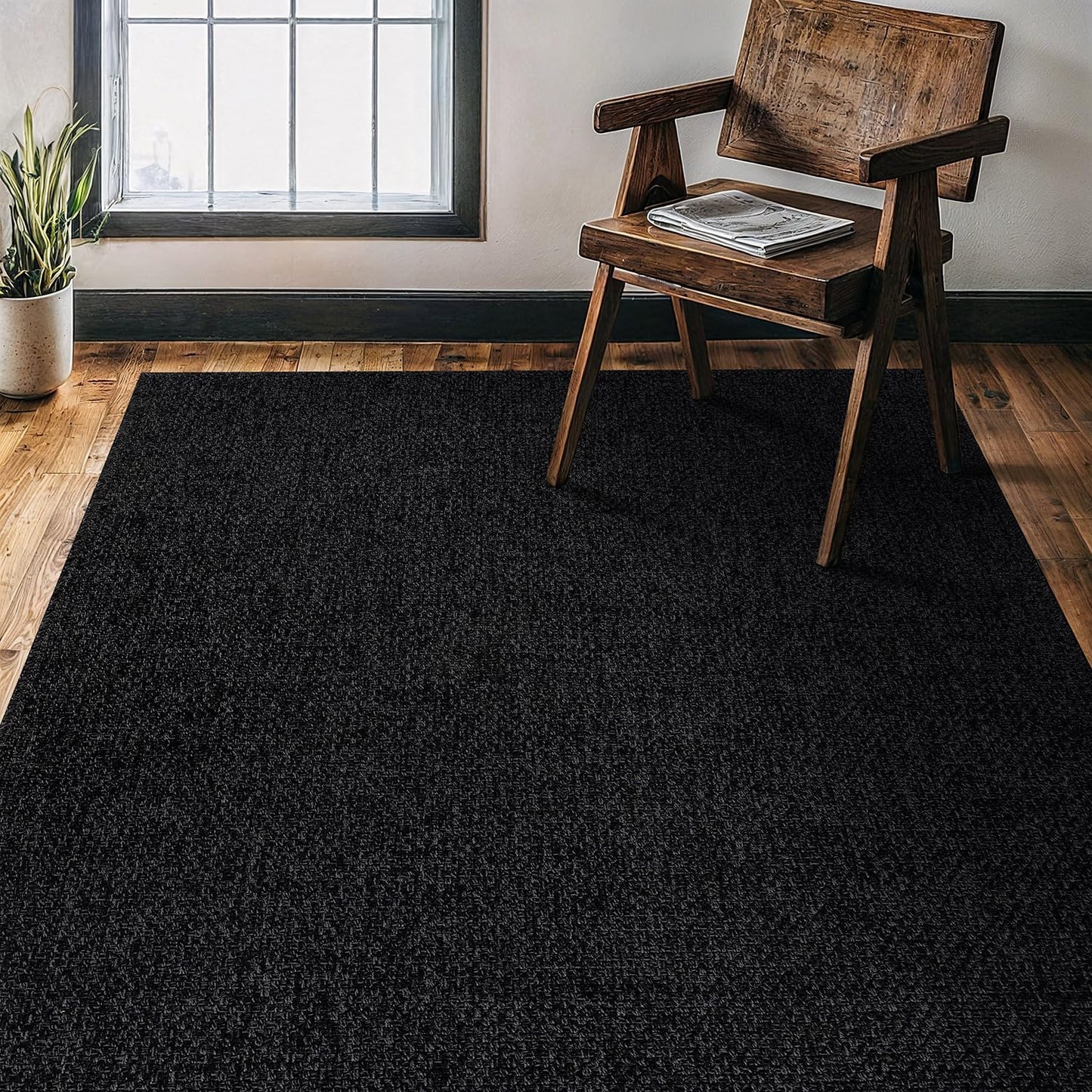 CAMILSON Easy Jute Rug 9x12, Indoor Outdoor Natural Color Fiber Area Rugs for Living Room and Patio Rug Herringbone Seagrass Boho Woven Design Easy-Cleaning Washable Outside Carpet Alfombras 9 x 12