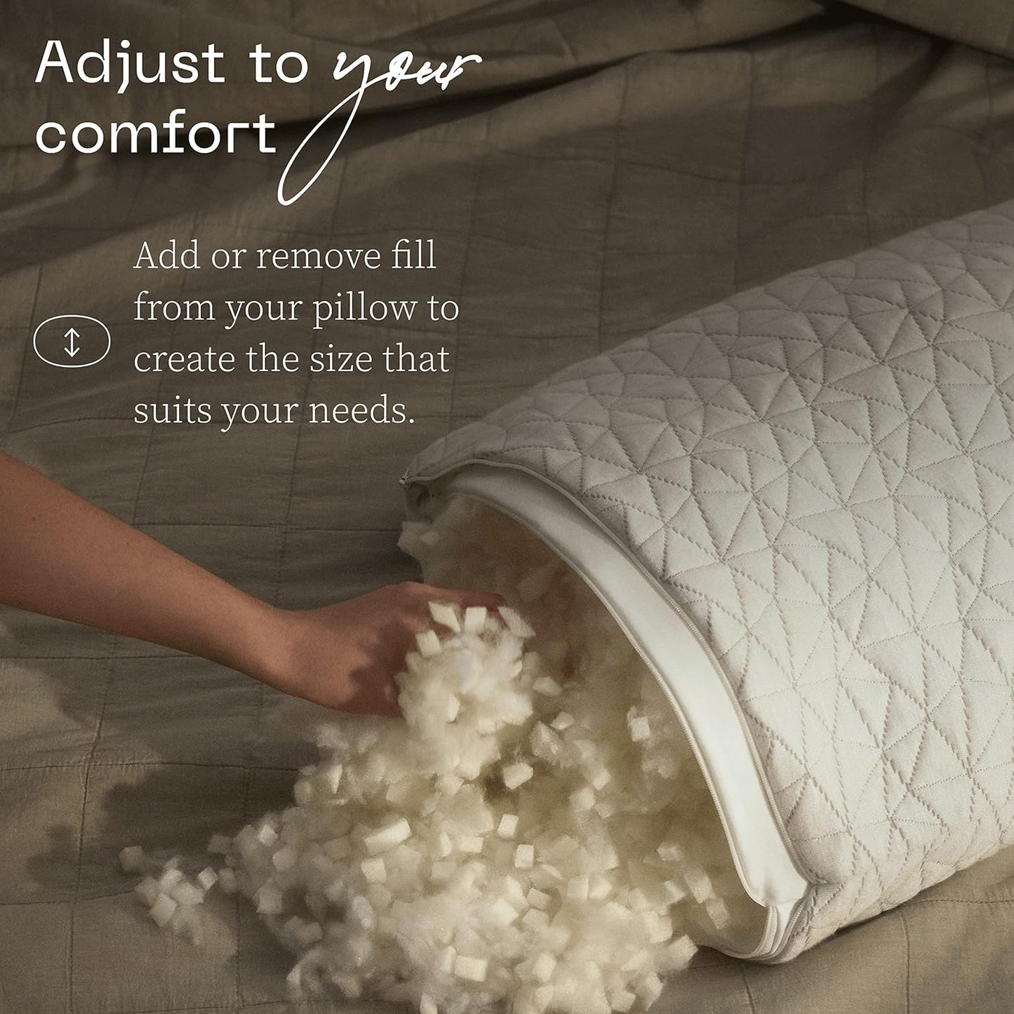 Coop Home Goods Original Adjustable Body Pillow, 20x54 Long Pillow for Back, Shoulder, Hip and Knee Support, Side Sleeper Body Pillows for Adults with Memory Foam & Washable Cover