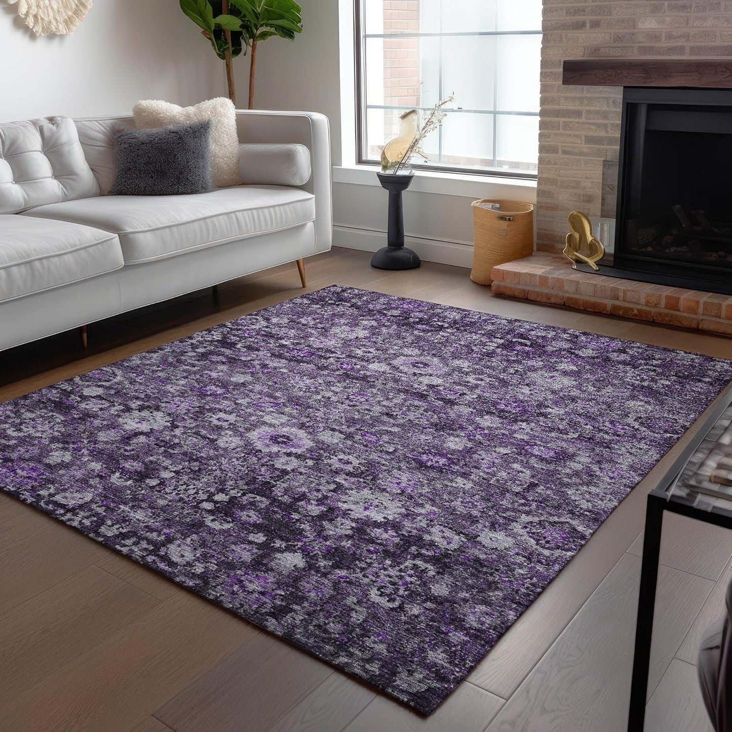 Addison Rugs Chantille ACN651 Purple 8' x 10' Indoor Outdoor Area Rug, Easy Clean, Machine Washable, Non Shedding, Bedroom, Living Room, Dining Room, Kitchen, Patio Rug