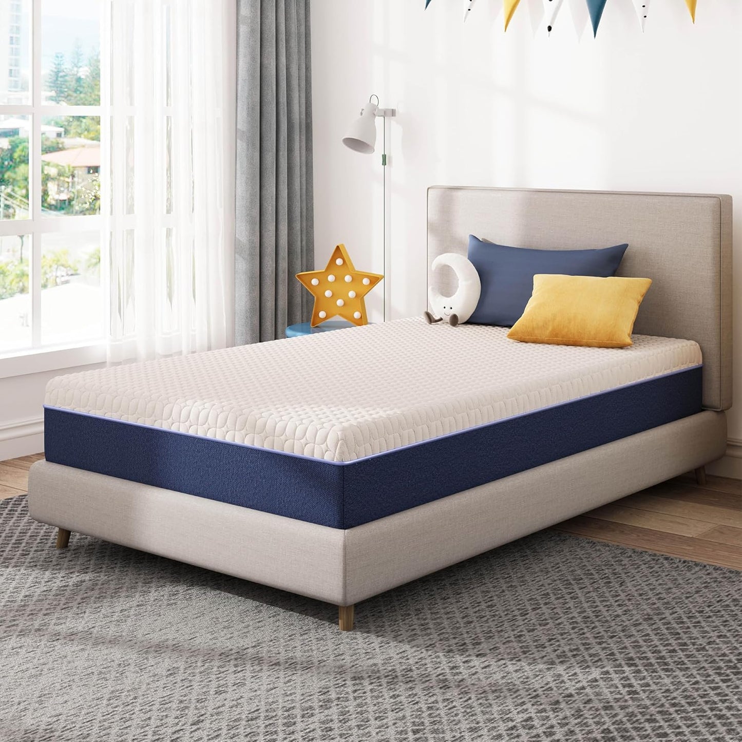 12 Inch Queen Green Tea Memory Foam Mattress for Cool Sleep & Pressure Relief, Bed in a Box, Removable Cover No Fiberglass, CertiPUR-US Certified