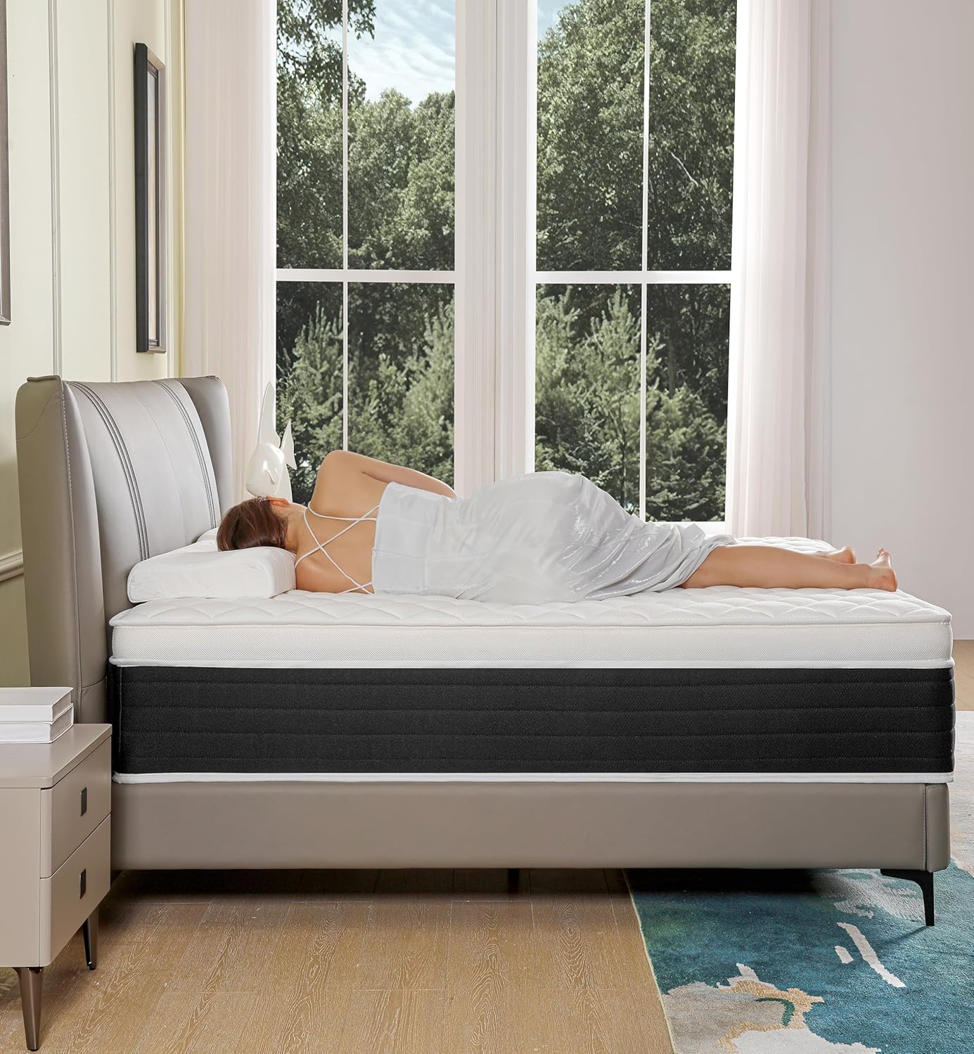 Queen Mattress,14 Inch Memory Foam and Innerspring Hybrid Queen Size Mattress in a Box, Pressure Relief,Medium Plush,Motion Isolation.